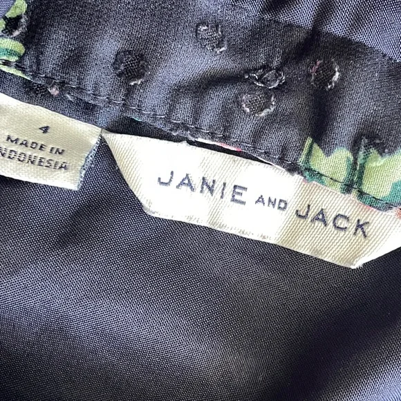 Janie & Jack Girls Floral Long Sleeve Rose Ruffle Dress Size 4 - Picture 8 of 9